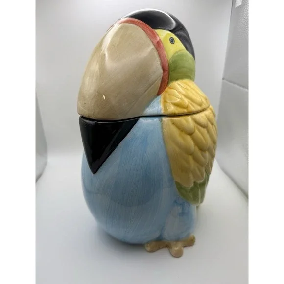 Vintage Toucan Exotic Colorful  Bird Cookie Jar - Picture 5 of 16